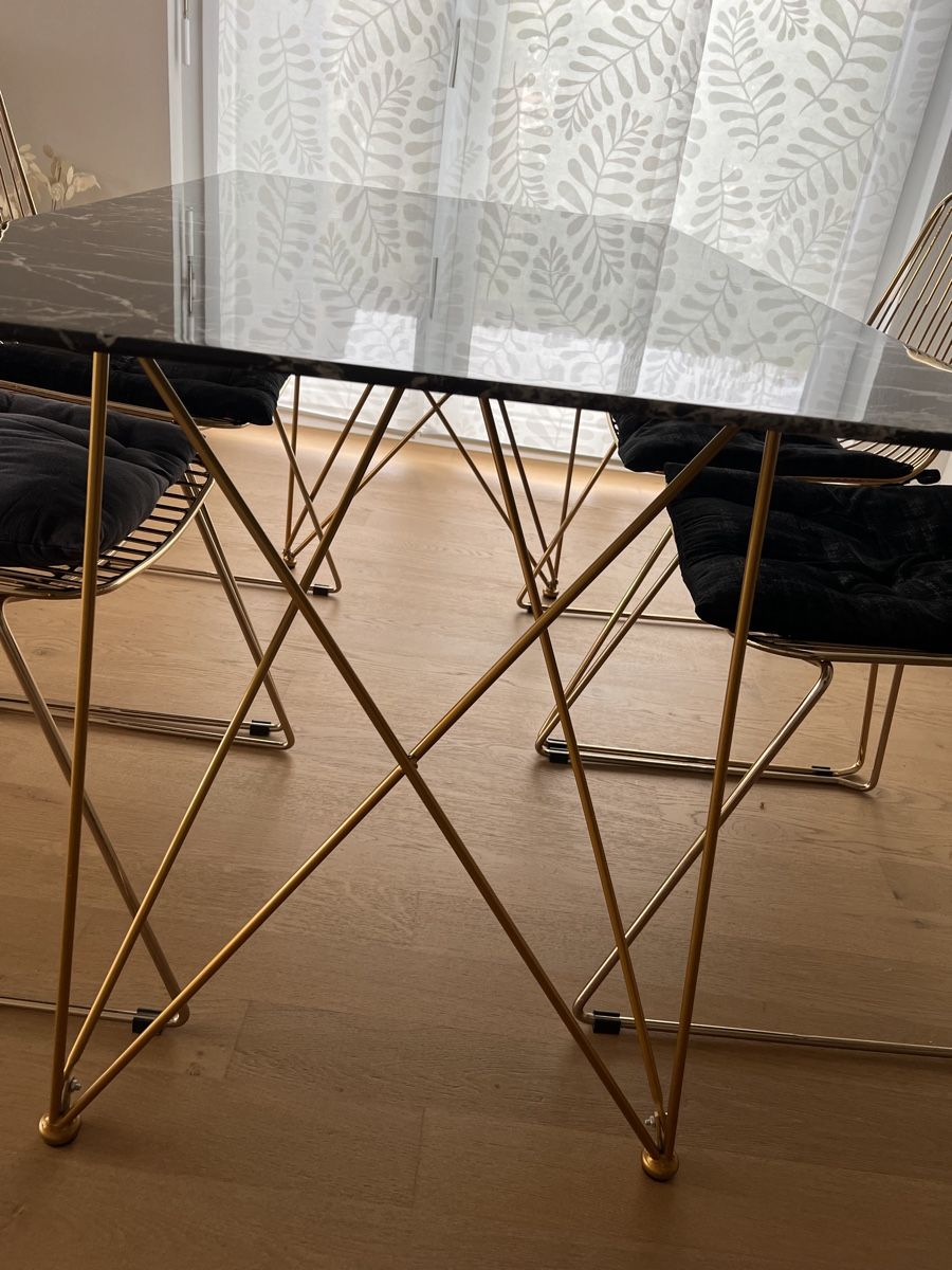 Tavoli: Esstisch schwarz Marmoroptik Gold – Usato da Lengnau BE venduto da oka_x9s8 3