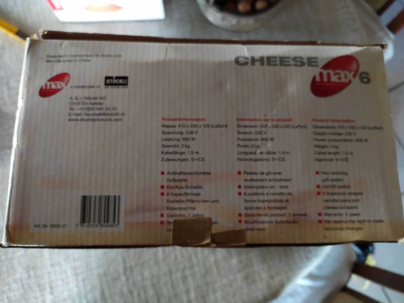 Küchengeräte: Raclette grill with pans. – Neu und originalverpackt aus Hinwil von Ehretstock8