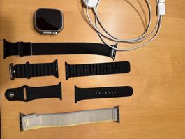 Apple Watch Ultra 1 Titan Gehäuse + 4 Bänder + USB-Kabel
