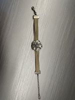 Danish Design Armband Samt Blume Strass Beige Vintage