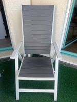 Chaise de jardin pliable gris blanc bon état