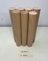 7x Rundstäbe aus Buche ged., Durchmesser 50mm