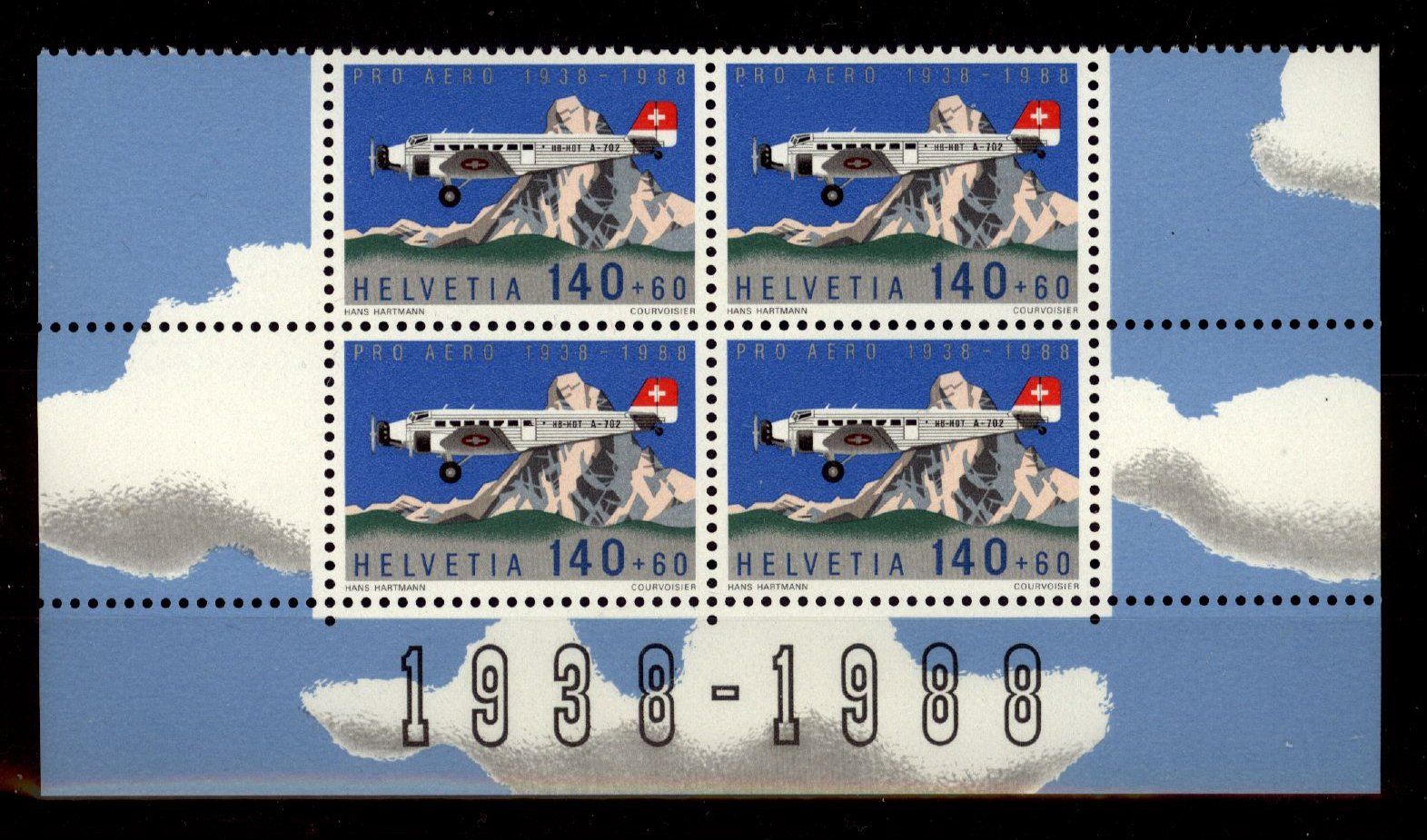 Tutti i francobolli: 1988, Pro Aero, Viererblöcke ** – Usato da Willisau venduto da Vollstempel