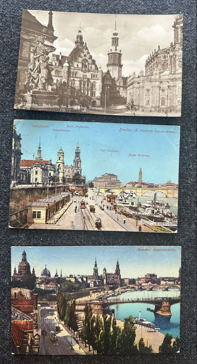 Cartoline postali: Dresden 3 AK gelaufen Lot1 – Usato da Wettingen venduto da Phibras