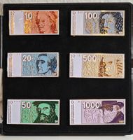 SNB - Limitierte CHF-Banknoten Pin Sammlung - sehr RAR