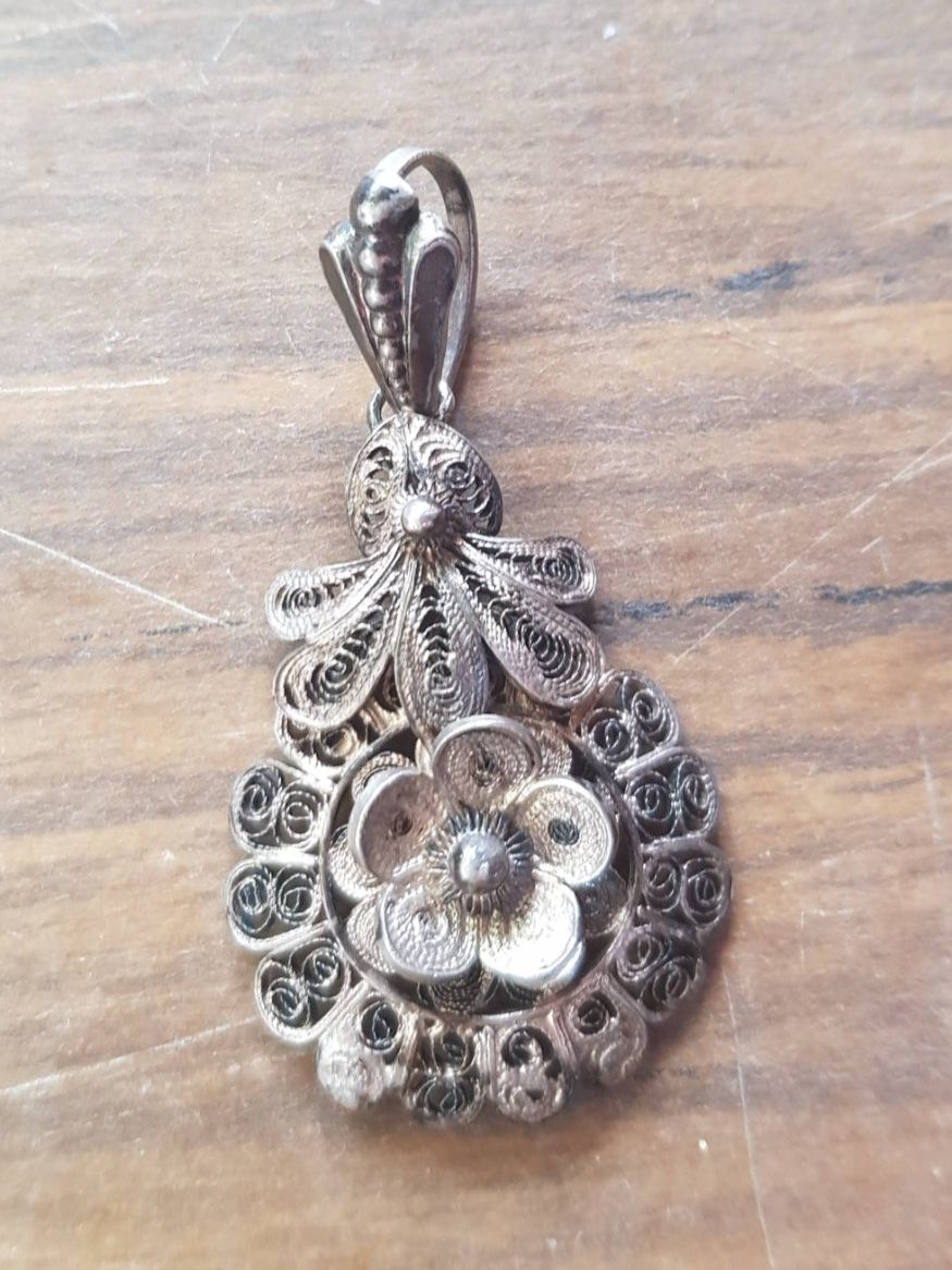 Anhänger: Anhänger Jugendstil antik - Blüte Silber – Gebraucht aus Mörschwil von wunderkiste44 2