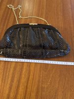 Vintage Snakeskin Clutch Bag with Chain - Fall Style!