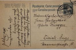Zizers, Rhätische Bahn, Ambulant, Bahnpost 202, 1920
