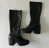 Black leather boots