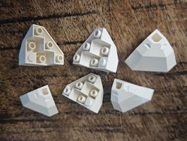 lego 2464 lot de 6 pièces White Wedge 3 x 3 x 2 Facet Bottom