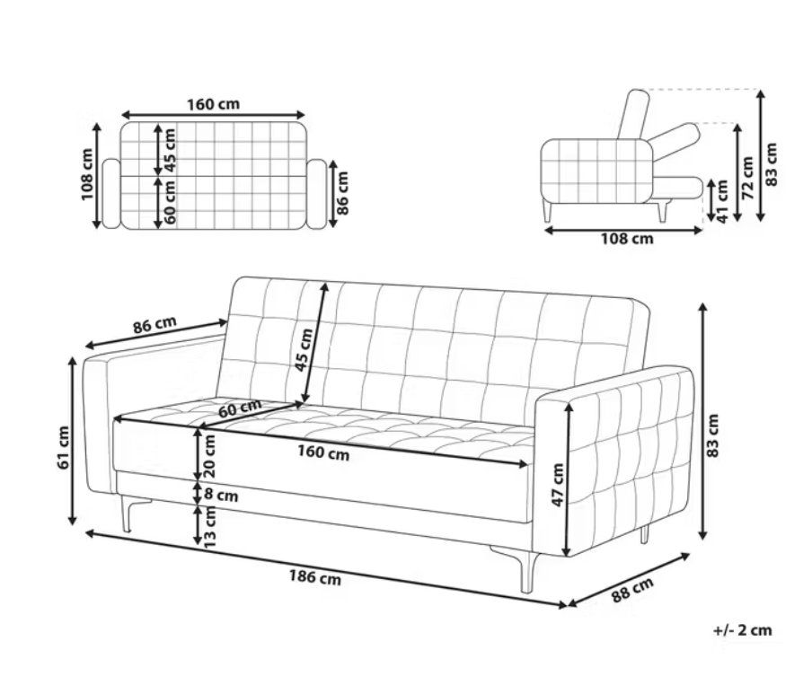 Beliani Sofas: 3-seater sofa ABERDEEN Grau – Gebraucht aus Zürich von lucasw 3
