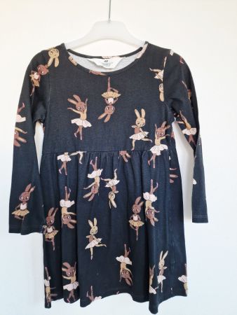 Mädchen Kleid H&M Gr. 110/116 4-6Y Hasen 100% Baumwolle