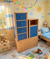 Hülsta Kinderzimmer Möbel Set  blau/holz  sehr gepflegt