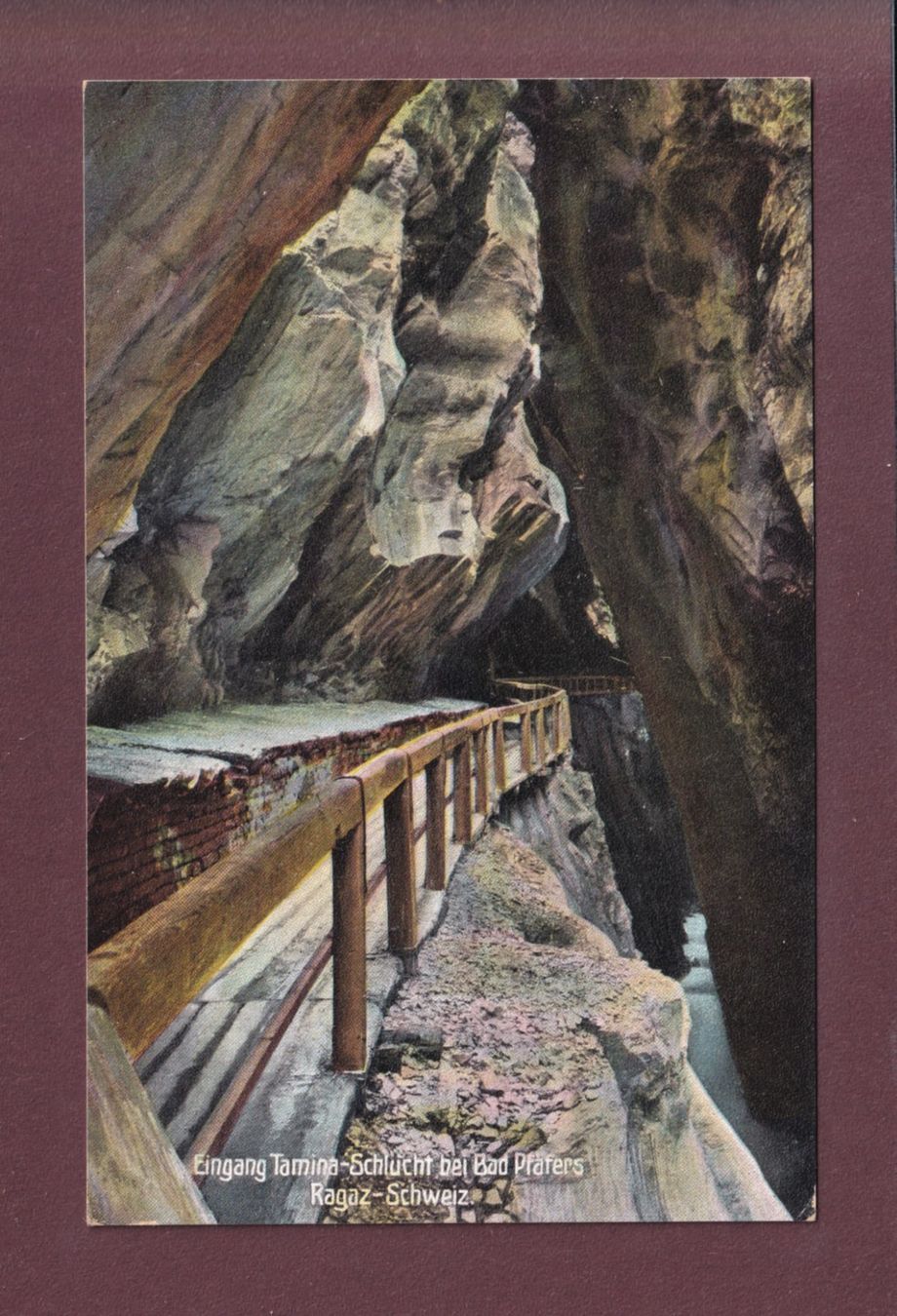 Ansichtskarten: TAMINASCHLUCHT - Eingang – Gebraucht aus Pully von nicecards