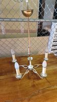5-flammige Deckenlampe Messing/Weiss 60er 70er Jahre 49 
