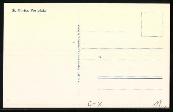 Cartoline postali: St. Moritz, Postplatz mit Pferdekutsche – Usato da Berlin venduto da bartko-reher 1
