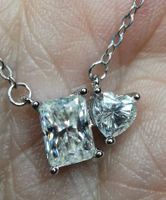 Collier argent diamants de moissanite de 1,5 ct certifiés