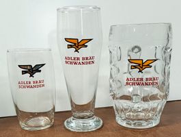 4 Bierglas Bier Brauerei Adler Schwanden Kt. Glarus