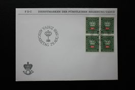 FDC Ersttagsbrief Liechtenstein Dienstmarken Vaduz 1968