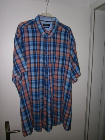 Hemd kurzarm / CASA MODA / Gr. 4XL - 49/50,  Karo, Leinen
