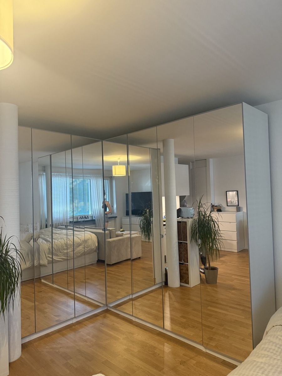 Ikea Pax Kleiderschrank Spiegeltür L-Form Eckschrank (Gebraucht) in Basel für CHF 1025 – nur Abholung auf Ricardo kaufen