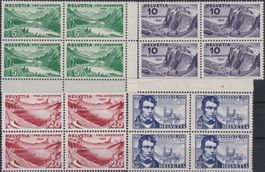 1931, J57-J60 Viererblöcke Pro Juventute postfrisch **. 80.-