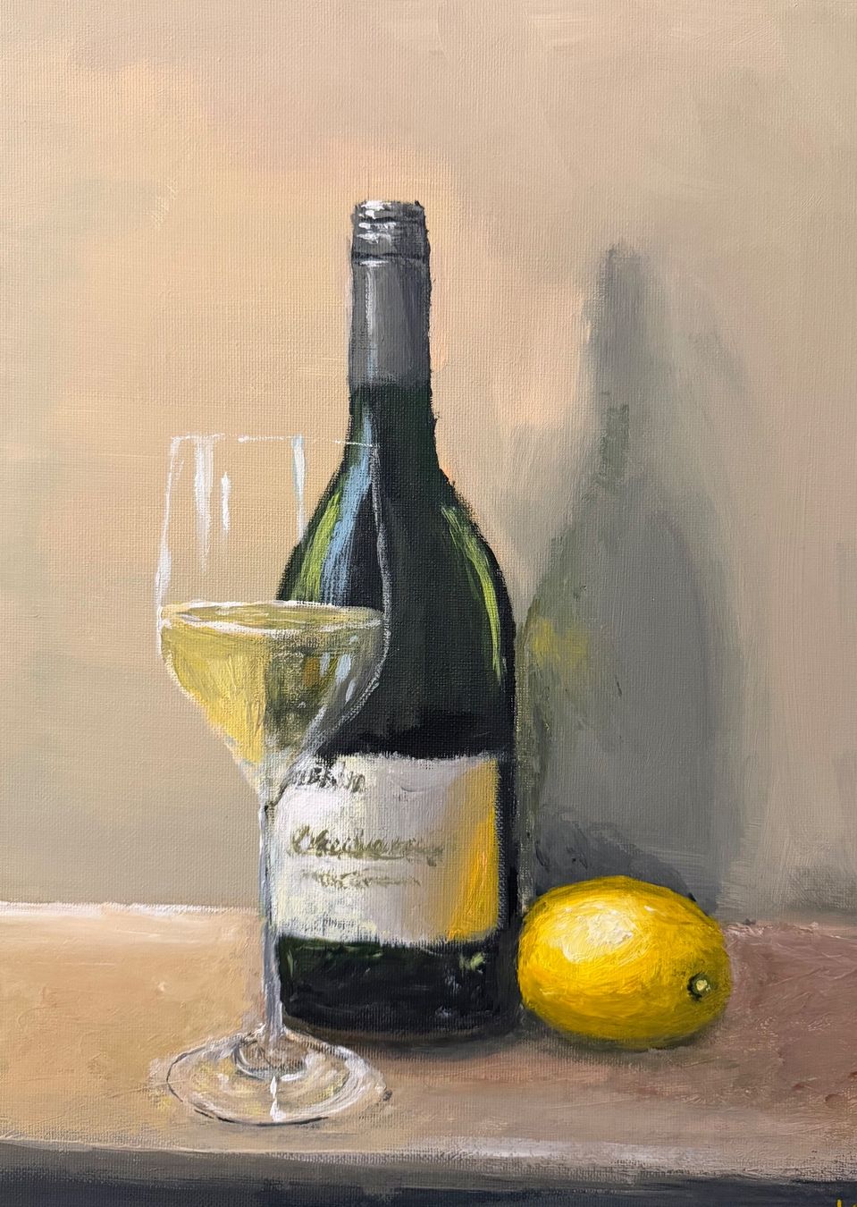 Dipinti: Wein und Zitrone Stillleben Gemälde 40x30cm – Nuovo e nell'imballaggio originale da Pfäffikon SZ venduto da Andrei_Moro_Kunst