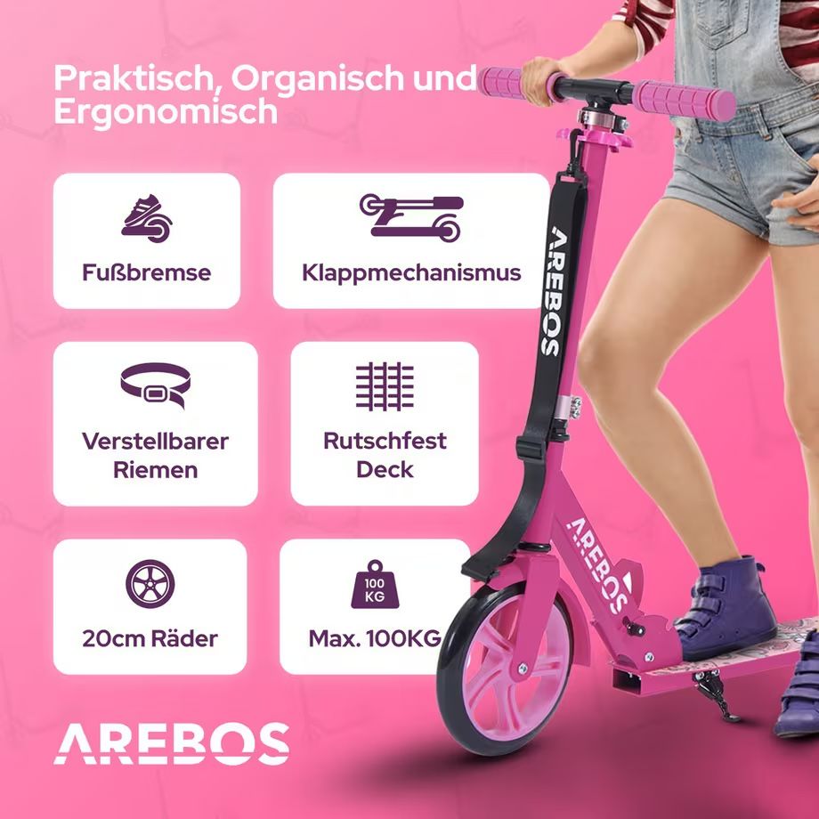 Kickboard: Tretroller Kickroller Cityroller - Pink – Nuovo (secondo la descrizione) da Nebikon venduto da warendiscount 3