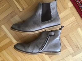 Bisgaart Leder Stiefeletten grau mit Reissverschluss Gebrauc