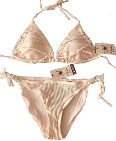 Neuer Lachs-Rosa Bikini von Hunkemöller Grösse L