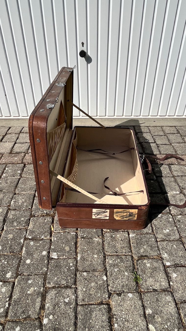Valigie: Valise en cuir vintage Golden Leaf – Usato da Pomy venduto da Plantalenne 6