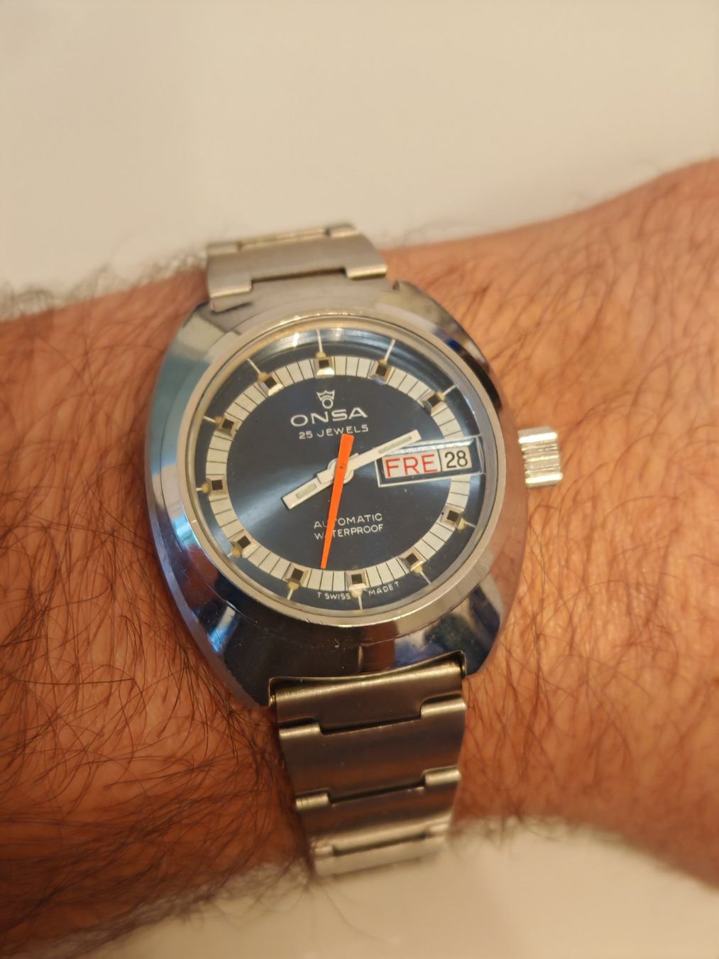 Orologi: Onsa Automatic 25 Jewels Day-Date - Blue Dial – Usato da Lenzburg venduto da rao_n5pj 5