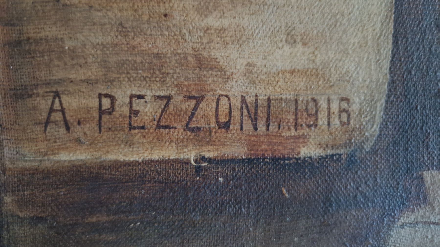 Gemälde: Bild, Malerei 1916, A.Pezzoni – Defekt aus Bettlach von Vasi31 1