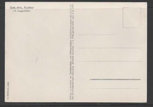 Cartoline postali: Geb.-Art. Radtier   (O – Usato da Ruggell venduto da Masescha 1