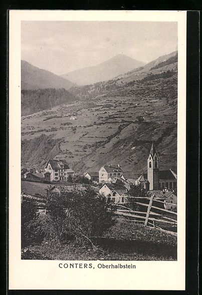 Cartes postales: AK Conters, Oberhalbstein mit Kirche – D'occasion à Berlin par bartko-reher