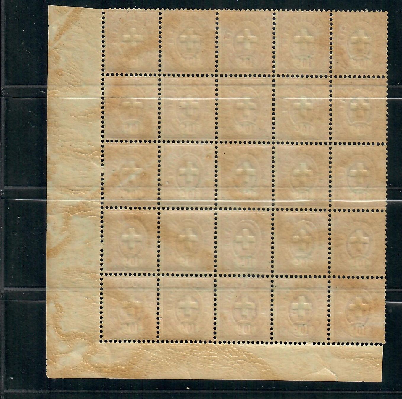 Tutti i francobolli: 1881: Telegraphenmarken Nr.  14/ 25er Block Postfrisch ** – Nuovo e nell'imballaggio originale da Endingen venduto da briefmarkenmeier57 1