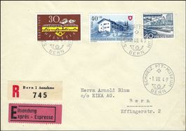 R-Exprès FDC  ZNr. 305 ʘ BERN SCHWEIZ. PTT-MUSEUM 1.VIII.49