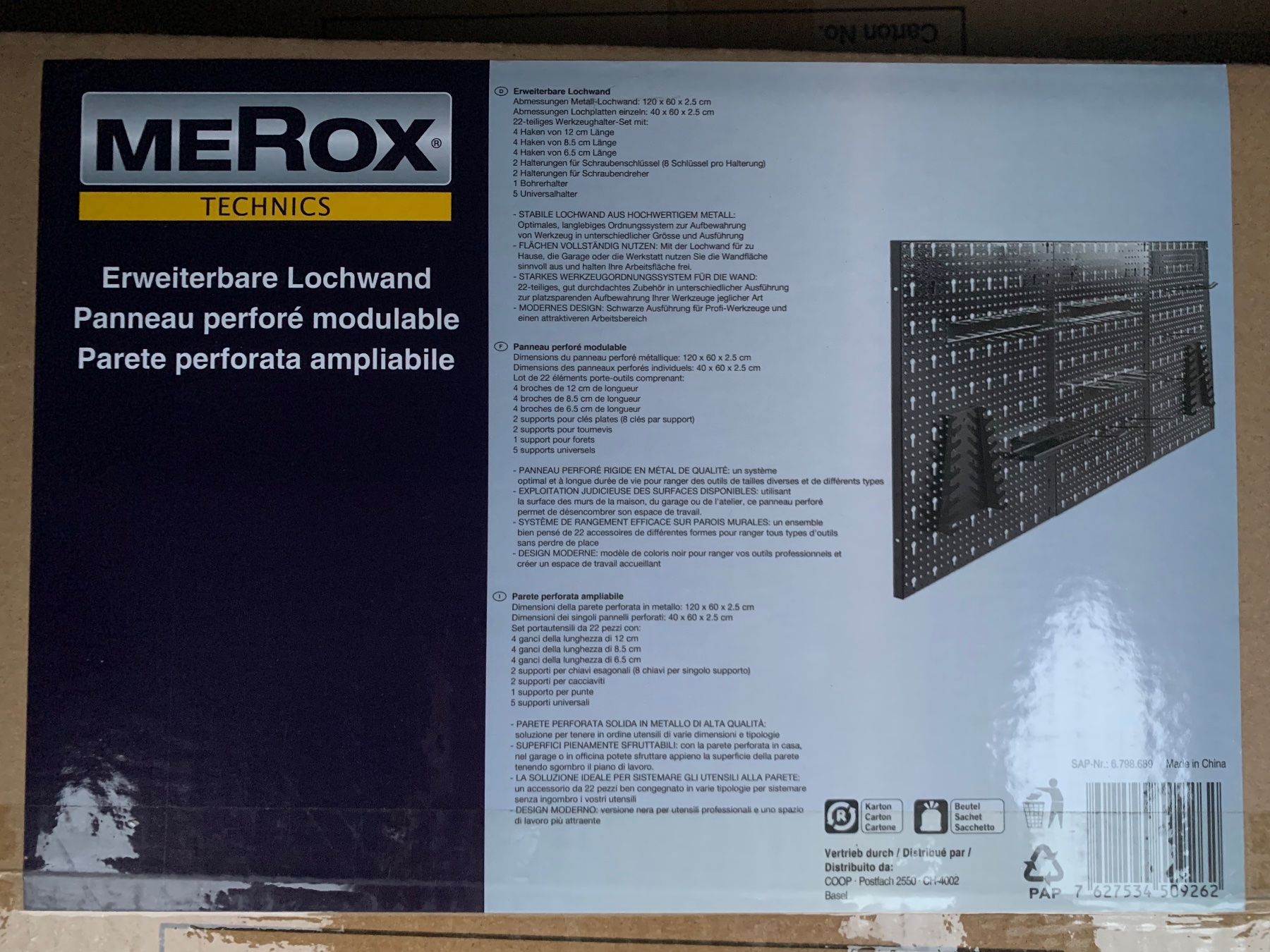 Merox, Lochwand set, 22-teilig, schwarz, B 120cm x 60cm (Neu und ...