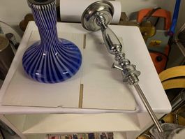 Shisha Wasserpfeife, top Zustand, blau/weiss