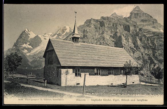 Ansichtskarten: Mürren, Englische Kirche, Eiger, Mönch – Gebraucht aus Berlin von bartko-reher
