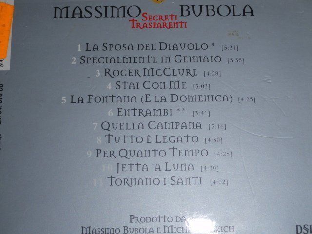 CD: Massimo Bubola - Segreti Transparenti – Usato da Unterbäch venduto da eqlut 2
