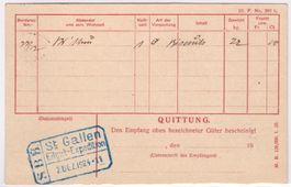 PK Zudruck SBB-Avis Eilgüter 1924 10 a. 7,5 Rp n. Rehetobel