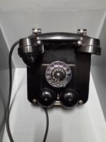 Telefonwandapparat schwarz mit Wählscheibe Retro