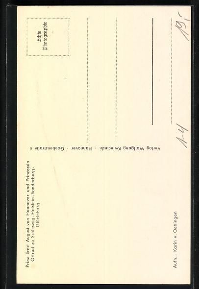 Cartoline postali: Prinz Ernst August von Hannover, Prinzes – Usato da Berlin venduto da bartko-reher 1