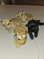 4 Kuscheltiere Zoo Tiere Tiger Löwe Jaguar Panther