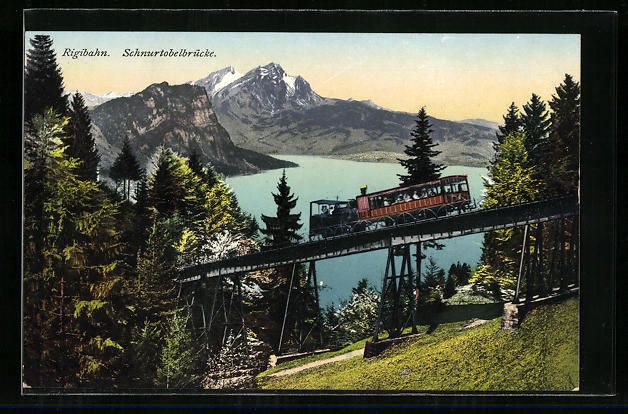 Cartoline postali: Rigibahn auf der Schnurtobelbrücke mit  – Usato da Berlin venduto da bartko-reher