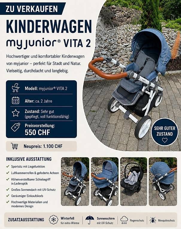 Poussette: Kinderwagen – D'occasion à Nebikon par smu_jcv9