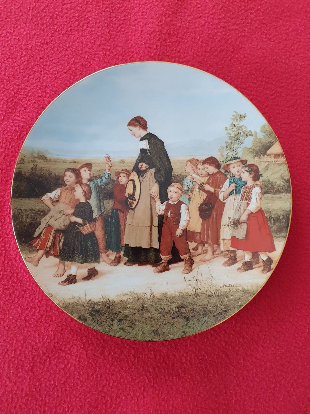 Piatti: Albert Anker Teller - "Schulspaziergang" – Usato da Wohlen AG venduto da alphons31