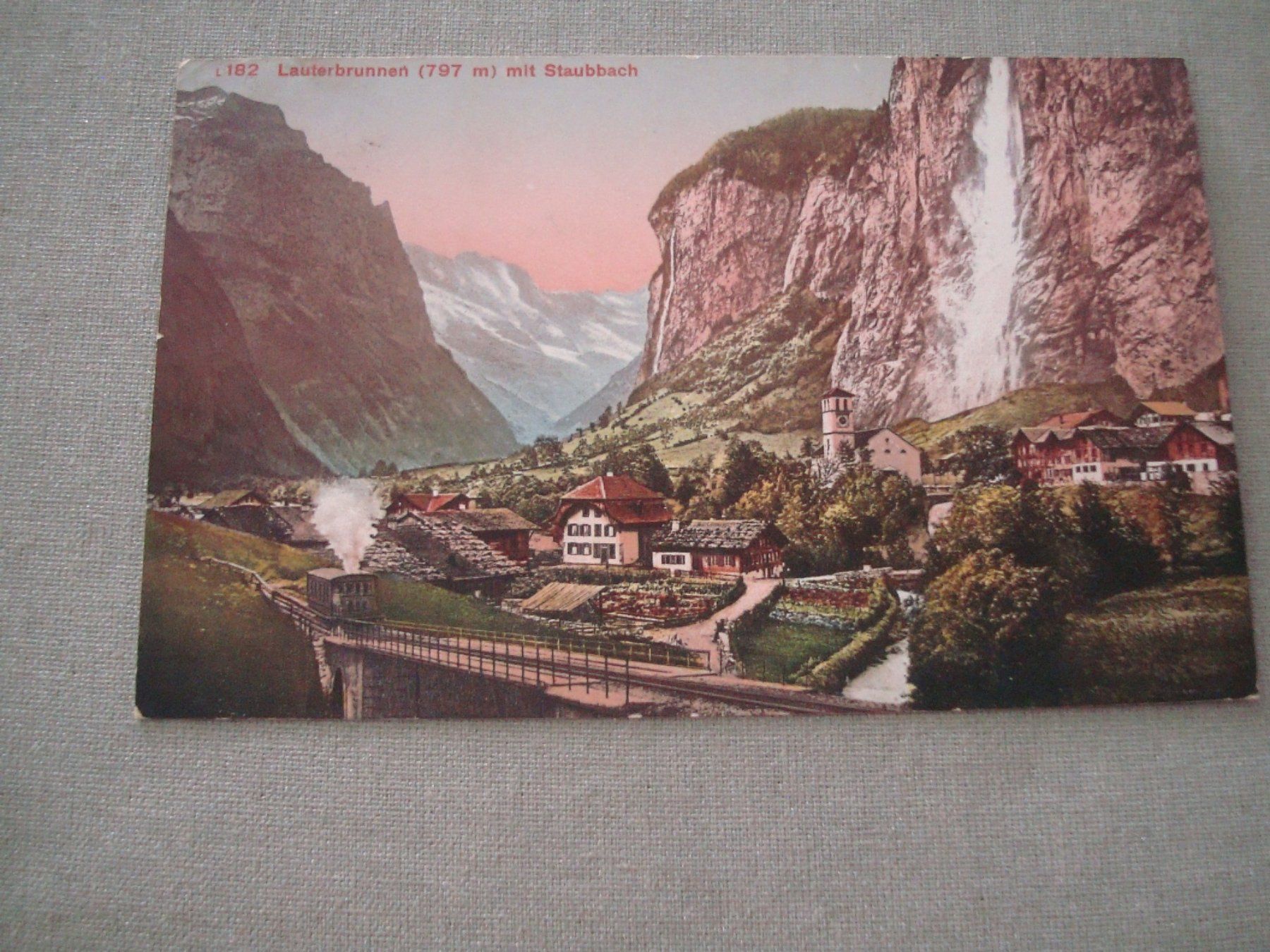 Cartes postales: AK - Lauterbrunnen mit Staubbach - 1917 – D'occasion à Neuenegg par flohcante