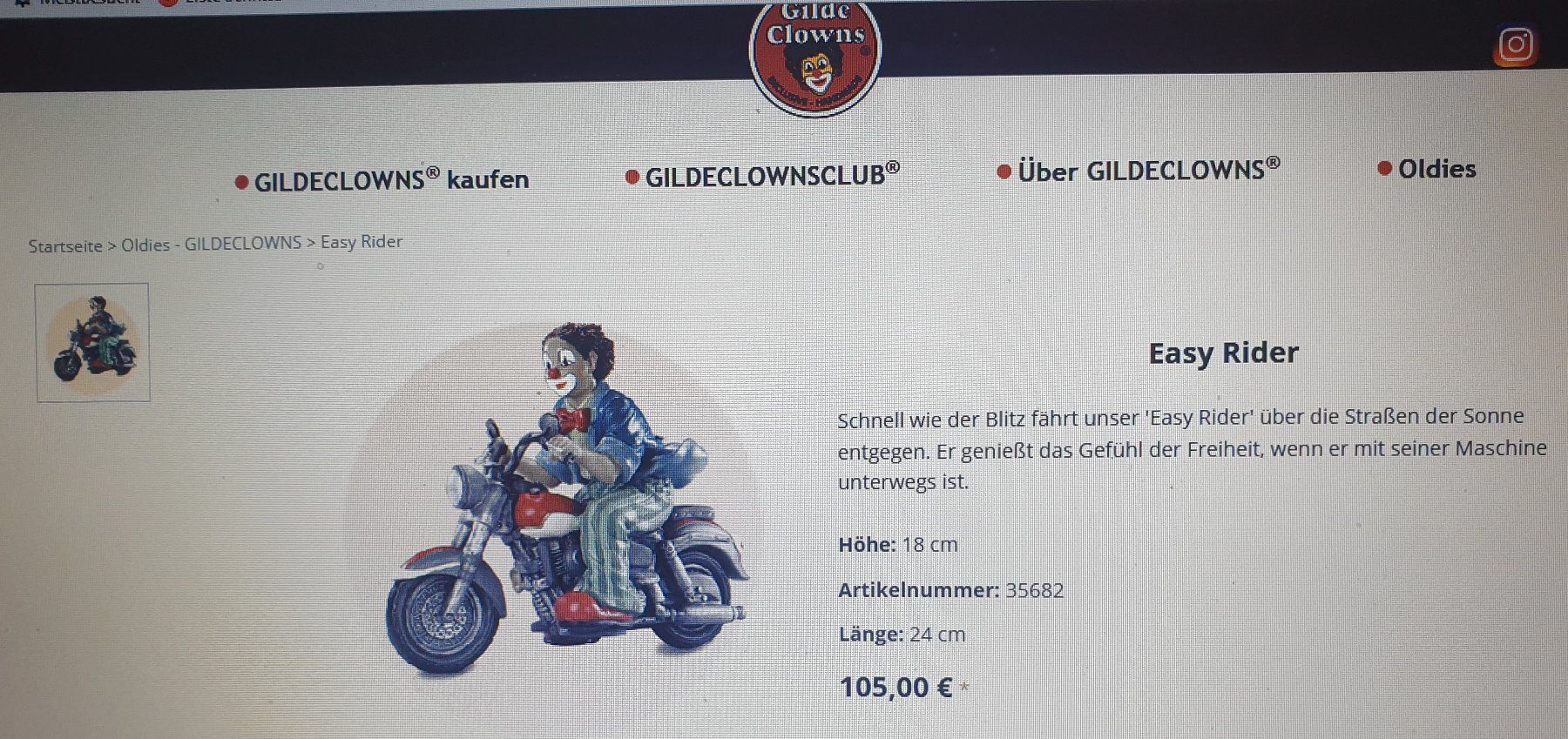 Statuette: Gilde Clown Easy Rider – Nuovo (secondo la descrizione) da Neuhausen venduto da Senna4 2